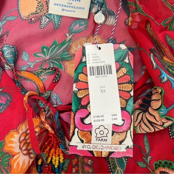 FARM RIO ANTHROPOLOGIE MINI DRESS ROSES - Picture 11 of 11